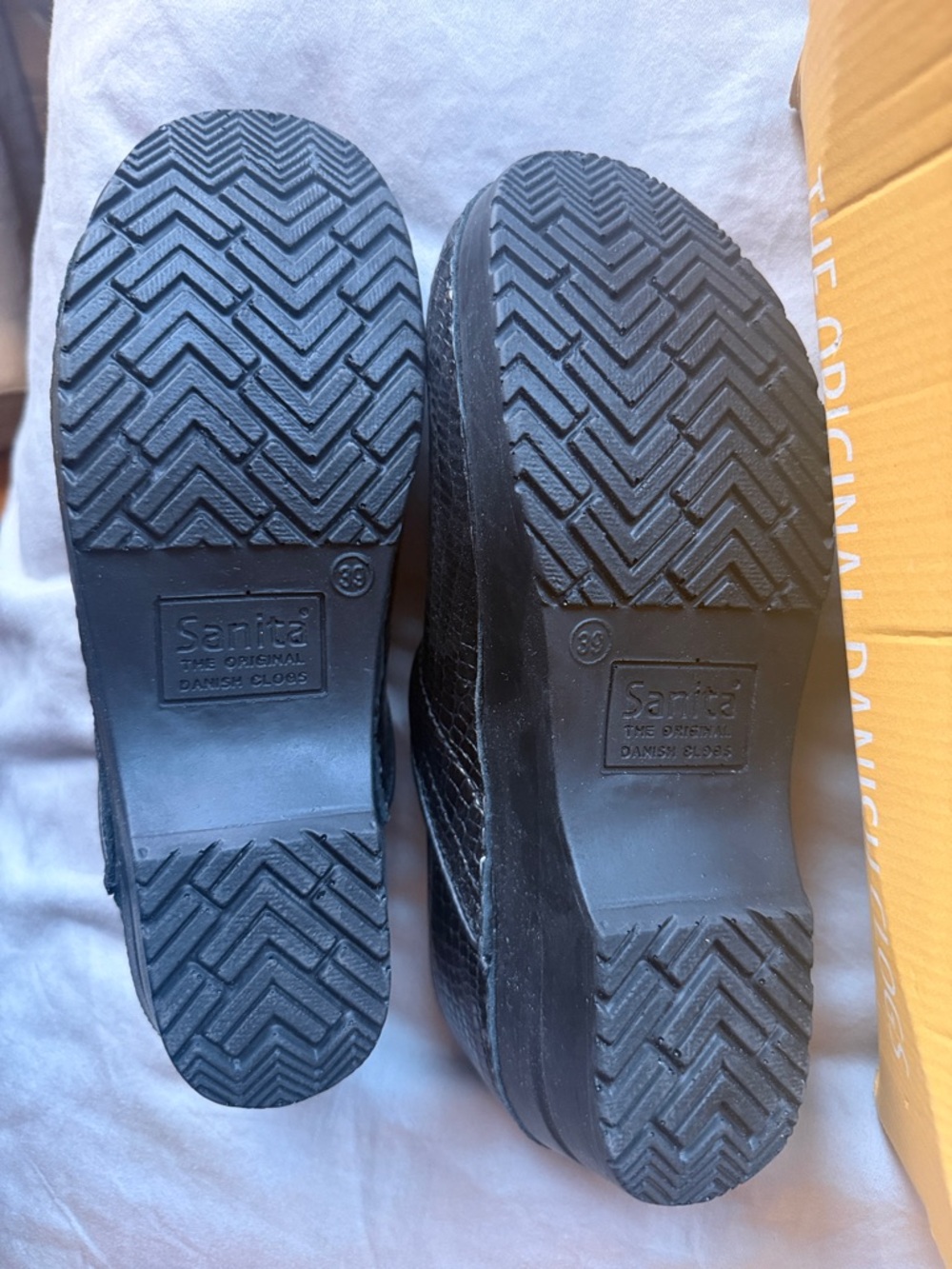 Sanita Black Croc-Embossed Slip-On Clogs - Picture 4 of 5